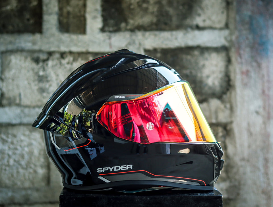 SPYDER EDGE PD 3601-B FR BLACK RED S0 FULLFACE WITH FREE CLEAR LENS