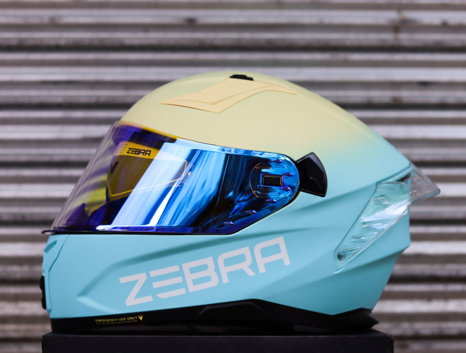 ZEBRA 2023 PARADIGM REVO VISOR TWO TONE MATTE BLUE CREAM WHITE FREE CLEAR LENS
