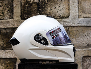 HNJ A119 GLOSS WHITE MODULAR DUAL VISOR