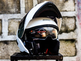 SEC  06332 UNIVERSE SOLID 2023 WHITE GRAY MODULAR WITH FREE CLEAR LENS(DUAL VISOR