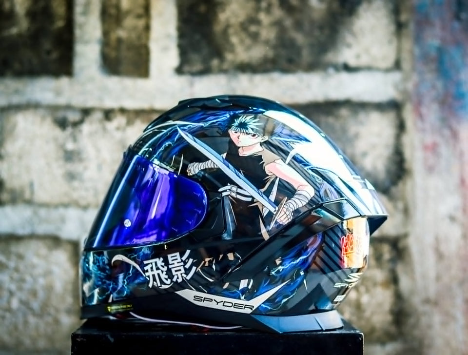 SPYDER ARMADA GD 37A1-B FB BLACK BLUE HIEI SA FULLFACE WITH FREE CLEAR LENS