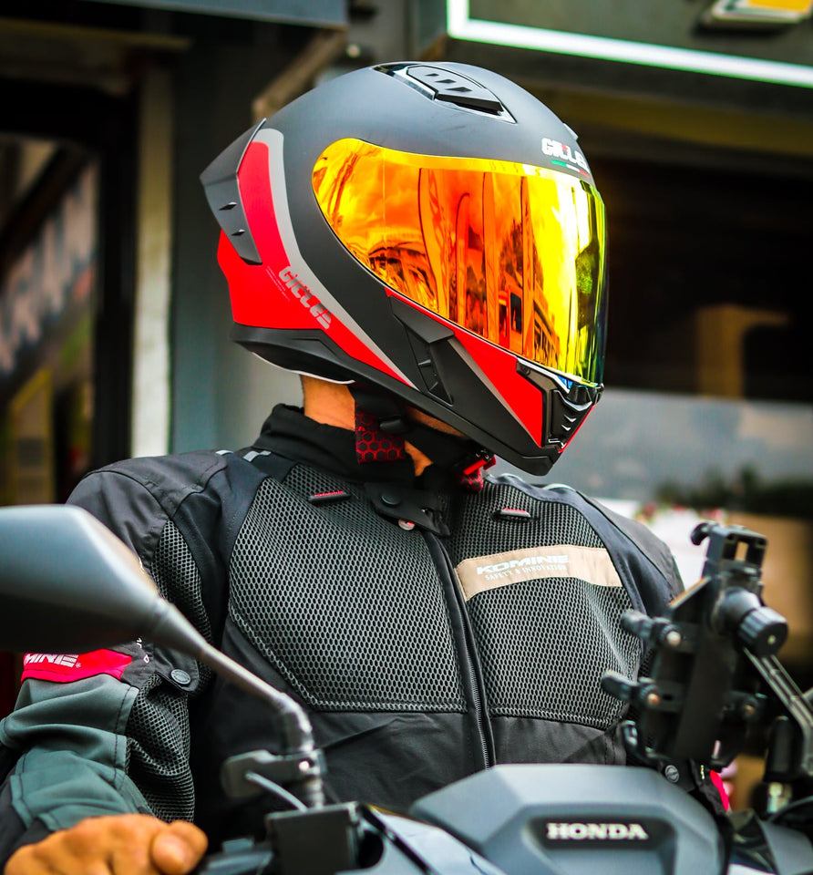 GILLE ADIRA ECLIPSE MATTE BLACK RED WITH FREE CLEAR LENS (DUAL VISOR)
