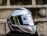 SPYDER PHANTOM GD 4511 SS BATT GRAY SILVER RED MODULAR DUAL VISOR WITH FREE CLEAR LENS
