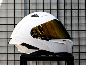 SEC 06251 REVIVE SOLID GLOSS WHITE BLACK MODULAR WITH FREE CLEAR LENS(DUAL VISOR)