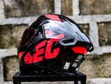 SEC 06042 WHIRLWIND V2 SOLID BLACK RED (DUAL VISOR)