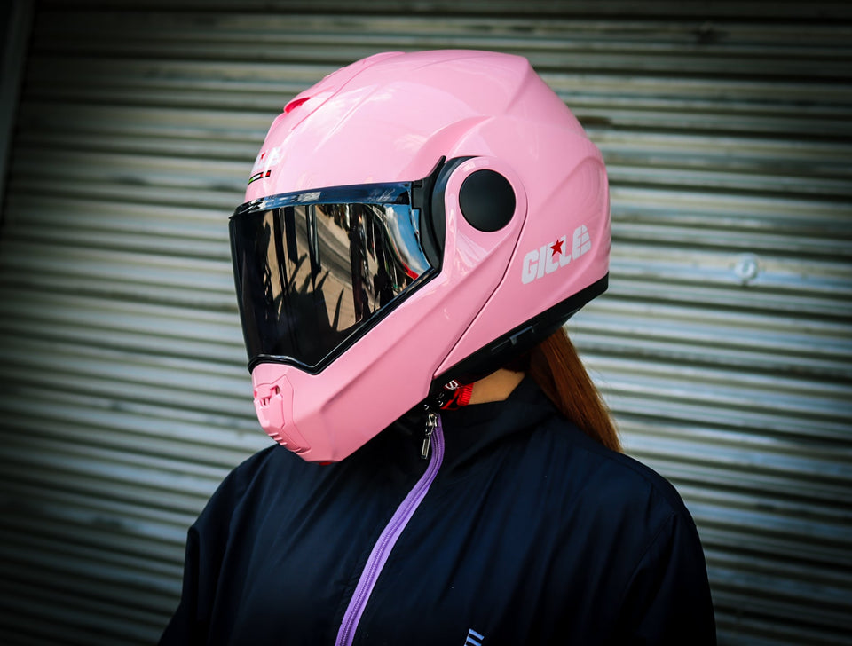 GILLE ILM-Z501 VERTIX PLAIN PINK (DUAL VISOR)