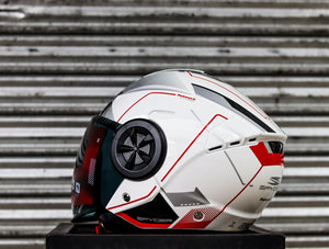 SPYDER REBOOT 2 G 16A1 S ARTIC WHITE RED GRAY DUAL VISOR WITH FREE CLEAR LENS