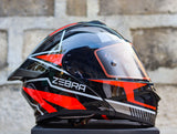 ZEBRA RITZY #1 EDGE BLACK RED (DUAL VISOR) WITH FREE CLEAR LENS