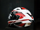 SEC 06653 REVIVE FURIA GLOSS BLACK/WHITE/RED MODULAR WITH FREE CLEAR LENS(DUAL VISOR)