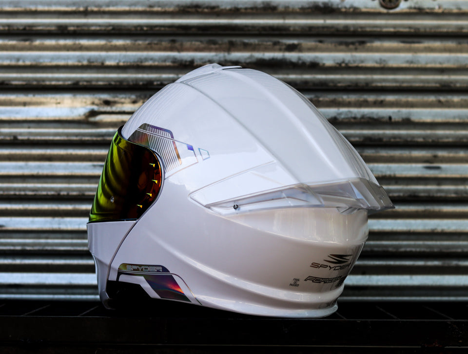 SPYDER FORCE+ PD 1101 FR WHITE CHROME SILVER MODULAR WITH FREE CLEAR LENS