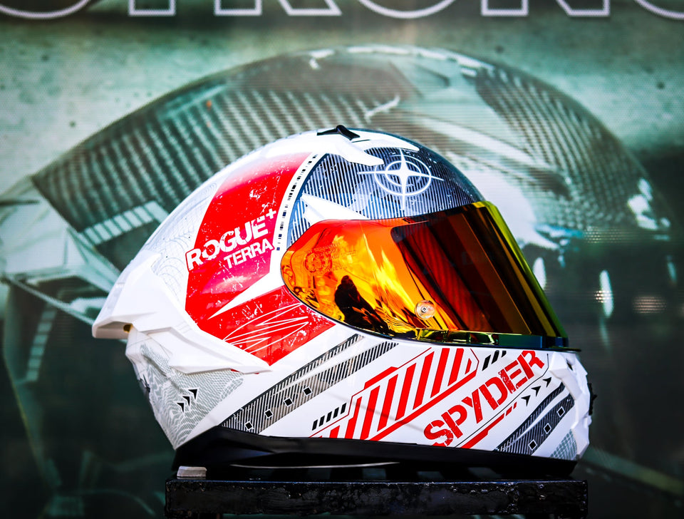 SPYDER ROGUE+ GD 1621-W_FR ARTIC WHITE RED S2 FULLFACE WITH FREE CLEAR LENS