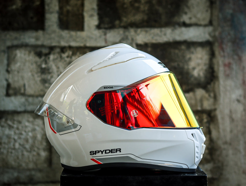 SPYDER EDGE PD 1601-C FR ARTIC WHITE RED S0 FULLFACE WITH FREE CLEAR LENS
