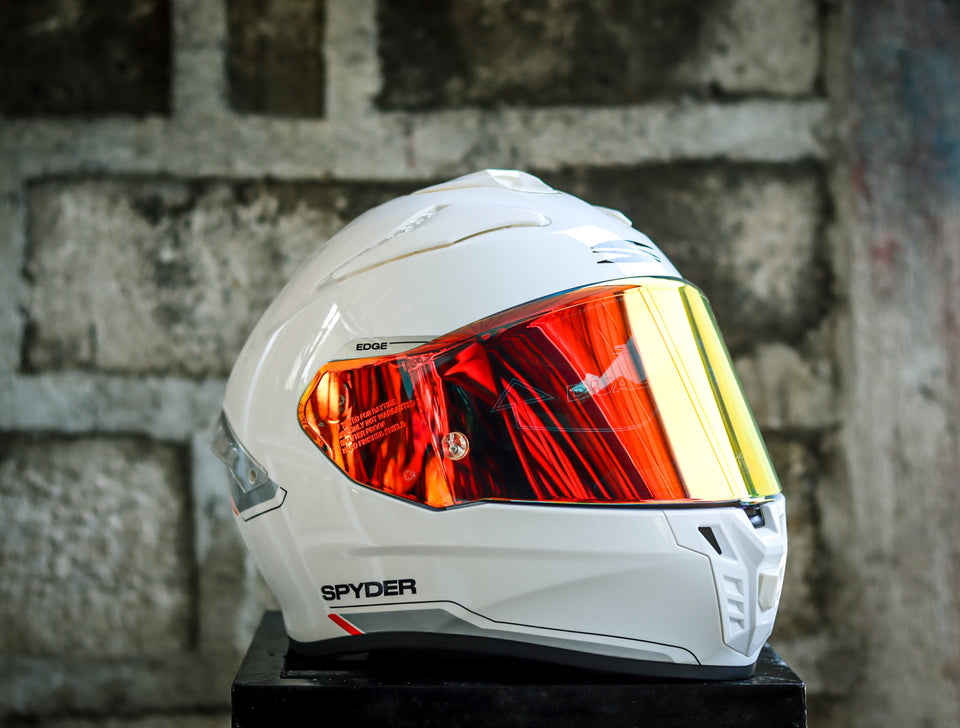 SPYDER EDGE PD 1601-C FR ARTIC WHITE RED S0 FULLFACE WITH FREE CLEAR LENS