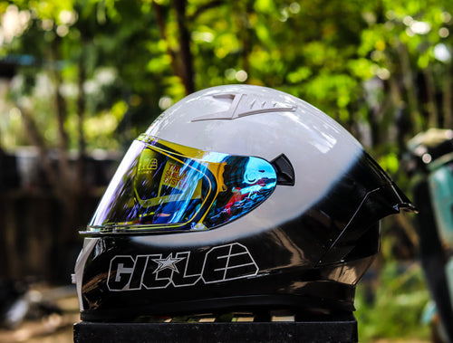 GILLE 135 TWO TONE BLACK WHITE (DUAL VISOR)