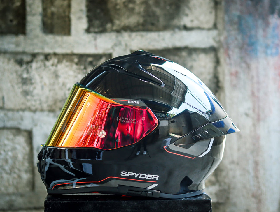 SPYDER EDGE PD 3601-B FR BLACK RED S0 FULLFACE WITH FREE CLEAR LENS