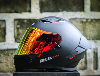GILLE A118-2 ADIRA MATTE BLACK REVO RED LENS DUAL VISOR WITH FREE CLEAR LENS