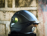 SEC 05922 SAGA PLAIN MATTE BLACK WITH FREE CLEAR LENS(DUAL VISOR)