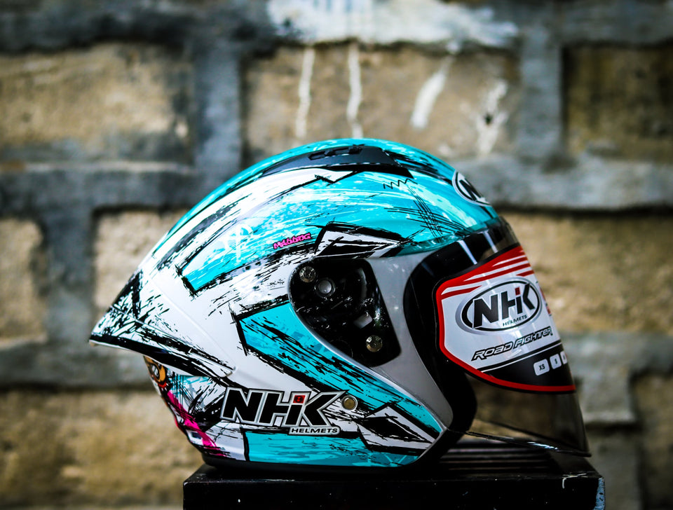 NHK N1 MAX ARCHIE WHITE PINK TOSCA GLOSSY HALF FACE