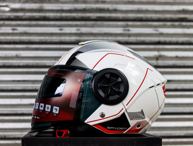 SPYDER REBOOT 2 G 16A1 S ARTIC WHITE RED GRAY DUAL VISOR WITH FREE CLEAR LENS