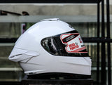 NHK K5R SOLID WHITE PEARL GLOSSY DUAL VISOR