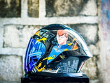 SPYDER BLADE GD 37B1 FB BLACK BLUE KUWABARA SB HALF FACE WITH FREE CLEAR LENS