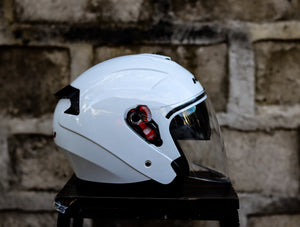 HNJ 006 WHITE DUAL VISOR