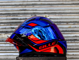 GILLE CIRCUIT GAUGE BLACK BLUE RED WITH FREE CLEAR LENS (DUAL VISOR)