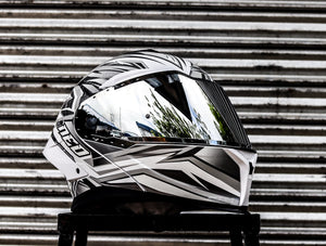 SPYDER NEO ICON GD 1511 SS ARTIC WHITE SILVER DUAL VISOR WITH FREE CLEAR LENS