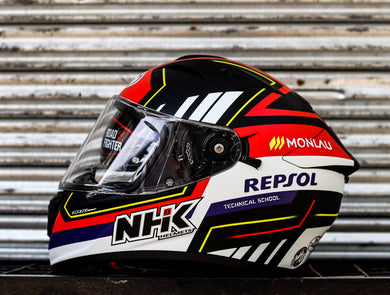 NHK GP PRIME REPSOL #1 BLACK RED DOFT DUAL VISOR