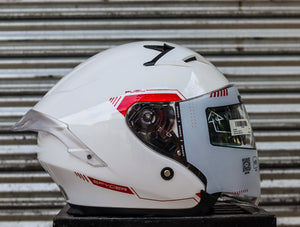 SPYDER FUEL PD 1601 FR ARTIC WHITE RED SO V2 DUAL VISOR WITH FREE CLEAR LENS