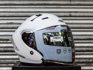 SPYDER FUEL PD 1501 SS ARTIC WHITE SILVER SO V2 DUAL VISOR WITH FREE CLEAR LENS