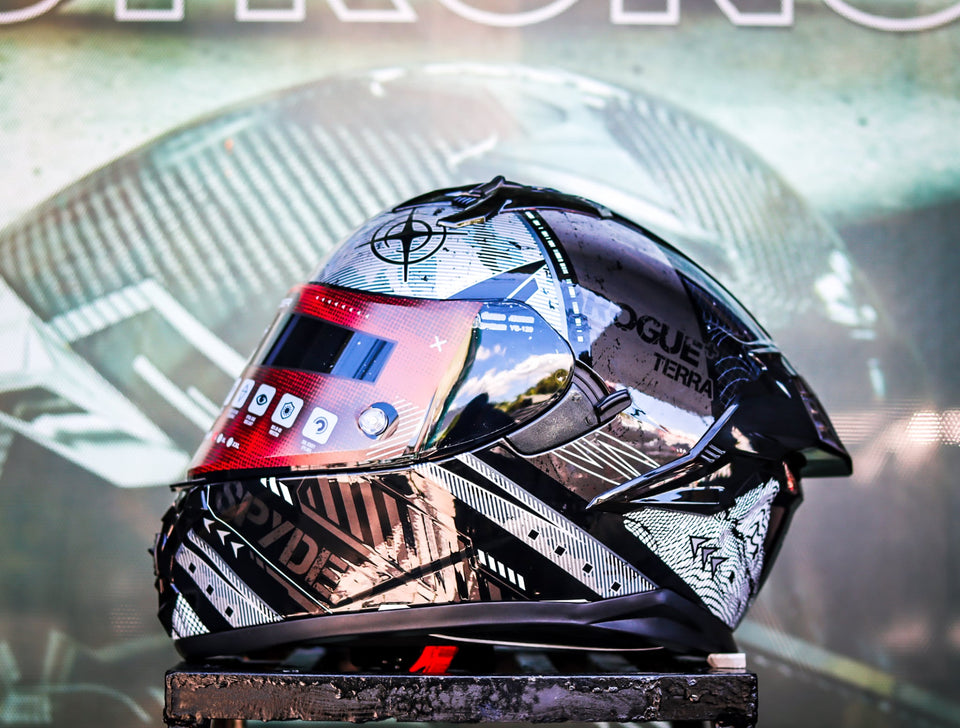 SPYDER ROGUE+ GD 3121-B_S BLACK WHITE S2 FULLFACE WITH FREE CLEAR LENS