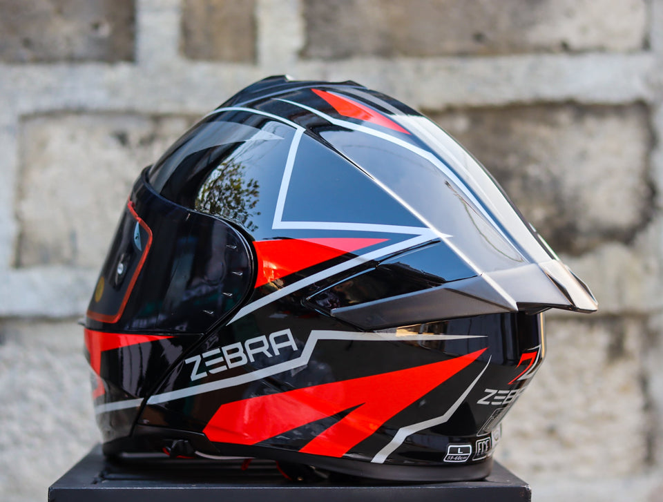 ZEBRA RITZY #1 EDGE BLACK RED (DUAL VISOR) WITH FREE CLEAR LENS