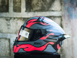 SEC 07052 SAGA SEC BLACK RED GRAY WITH FREE CLEAR LENS(DUAL VISOR)