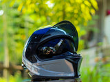 SEC ACE SOLID GLOSS GRAY!! WITH FREE CLEAR LENS (DUAL VISOR)
