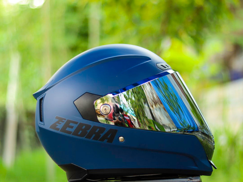 ZEBRA 619 MATTE BLUE!! FREE CLEAR LENS (DUAL VISOR)