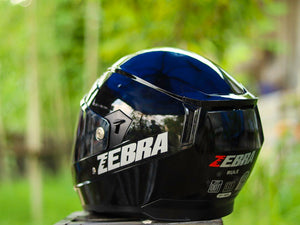 ZEBRA 619 GLOSS BLACK!! FREE CLEAR LENS (DUAL VISOR)
