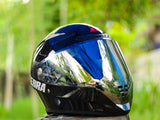 ZEBRA 619 GLOSS BLACK!! FREE CLEAR LENS (DUAL VISOR)