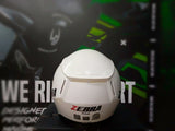ZEBRA 619 GLOSS WHITE!! FREE CLEAR LENS (DUAL VISOR)
