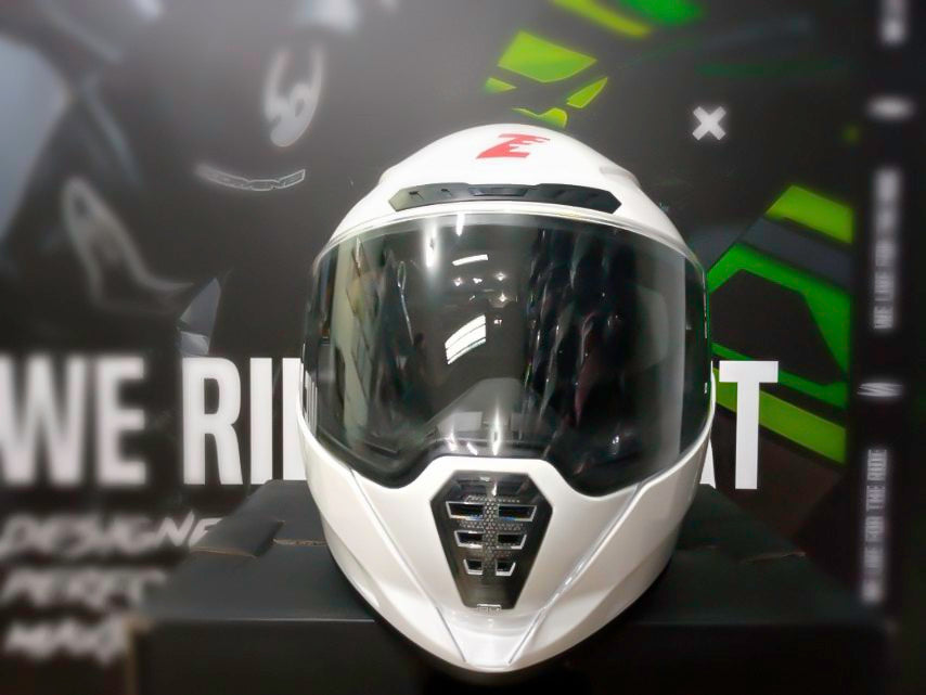 ZEBRA 619 GLOSS WHITE!! FREE CLEAR LENS (DUAL VISOR)