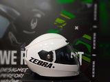 ZEBRA 619 GLOSS WHITE!! FREE CLEAR LENS (DUAL VISOR)