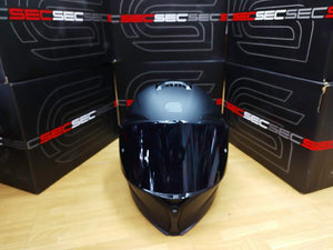 SEC ACE - SOLID MATTE BLACK!! WITH FREE CLEAR LENS (DUAL VISOR)