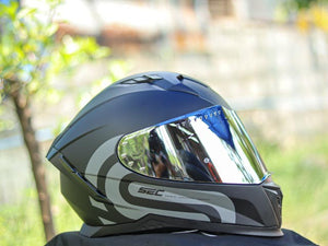 SEC HERO SOLID MATTE BLACK DARK GRAY!! WITH FREE CLEAR LENS (DUAL VISOR)
