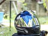 SEC HERO SOLID GLOSS BLACK SILVER!! WITH FREE CLEAR LENS (DUAL VISOR)