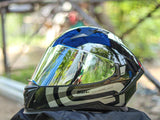 SEC HERO SOLID GLOSS BLACK SILVER!! WITH FREE CLEAR LENS (DUAL VISOR)