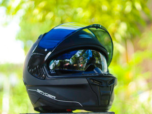SPYDER FURY 3501M S MATTE BLACK SILVER V2!! FREE CLEAR LENS (DUAL VISOR)