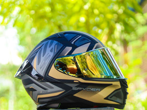 SPYDER FURY 3G71M GS MATTE BLACK GOLD!! FREE CLEAR LENS (DUAL VISOR)