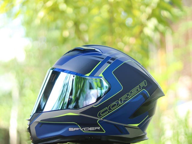 SPYDER CORSA 7N61M BS MATTE NAVY BLUE N. YELLOW SILVER!!WITH FREE CLEAR LENS (DUAL VISOR)