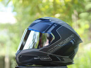 SPYDER CORSA 3461M SS MATTE BLACK SILVER GRAY!! WITH FREE CLEAR LENS (DUAL VISOR)