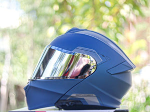 SPYDER FORCE 7001M SS MATTE MET BLUE V2!! FREE CLEAR LENS (DUAL VISOR)